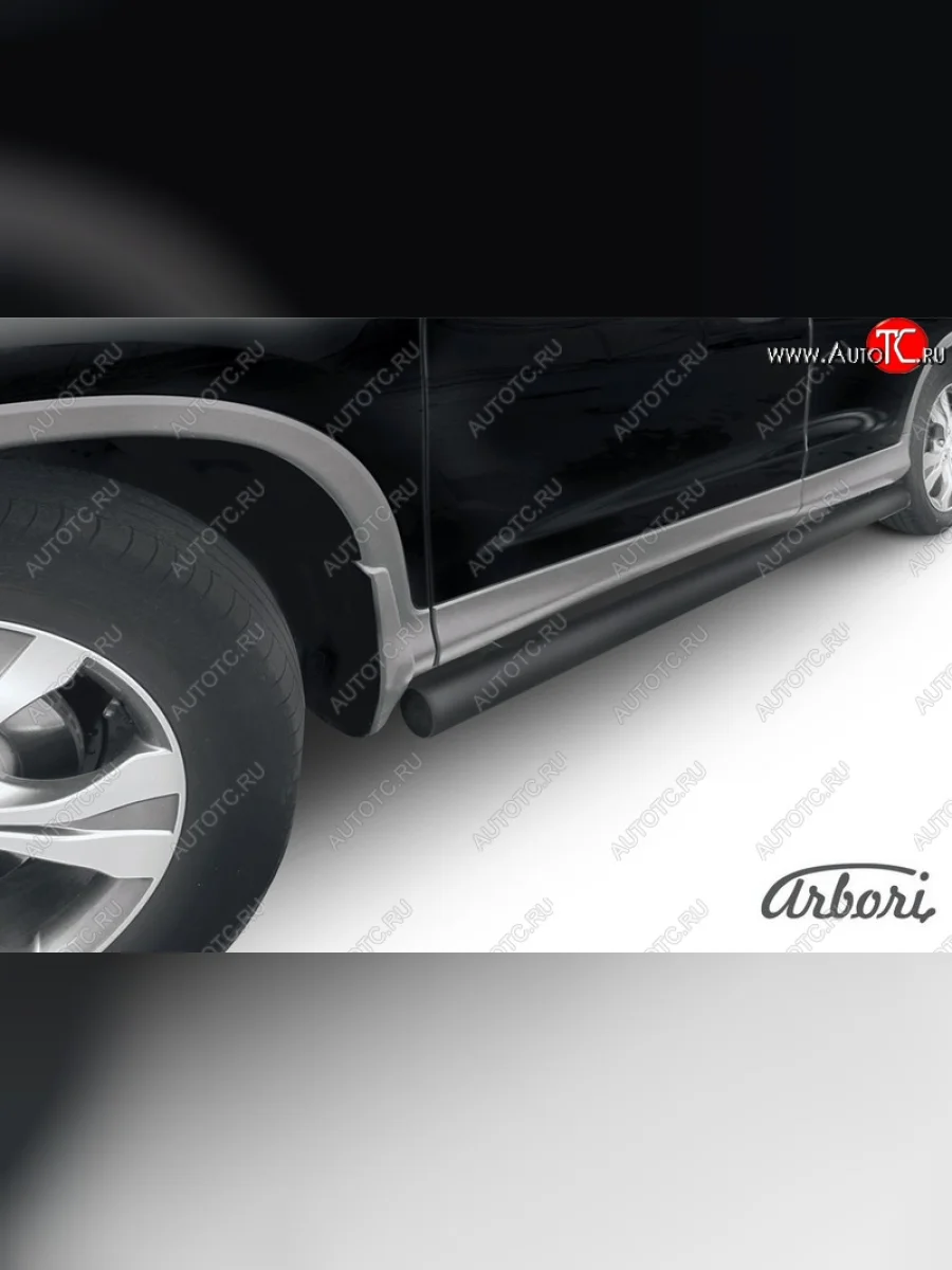 Защита штатных порогов Arbori (черная, d76 mm). Honda CR-V RM1,RM3,RM4 дорестайлинг (2012-2015)  в Перми Пермском крае