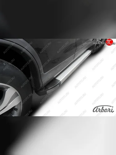 Порожки для ног Arbori (алюминиевый профиль Honda CR-V RM1,RM3,RM4 дорестайлинг (2012-2015)