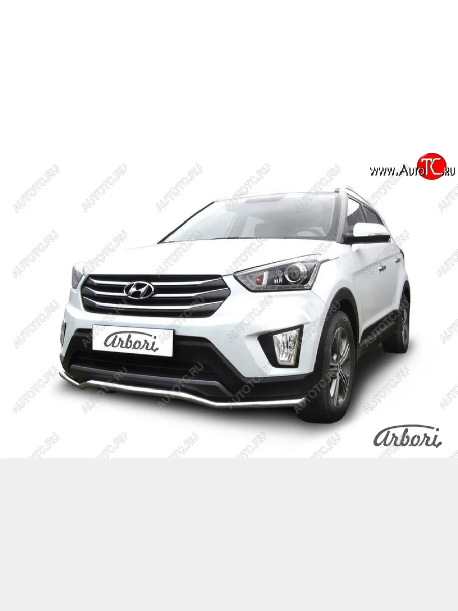 Защита переднего бампера Arbori (волна, нержавейка, 1 труба d42 mm). Hyundai Creta GS дорестайлинг (2015-2019)  в Керчи Республика Крым