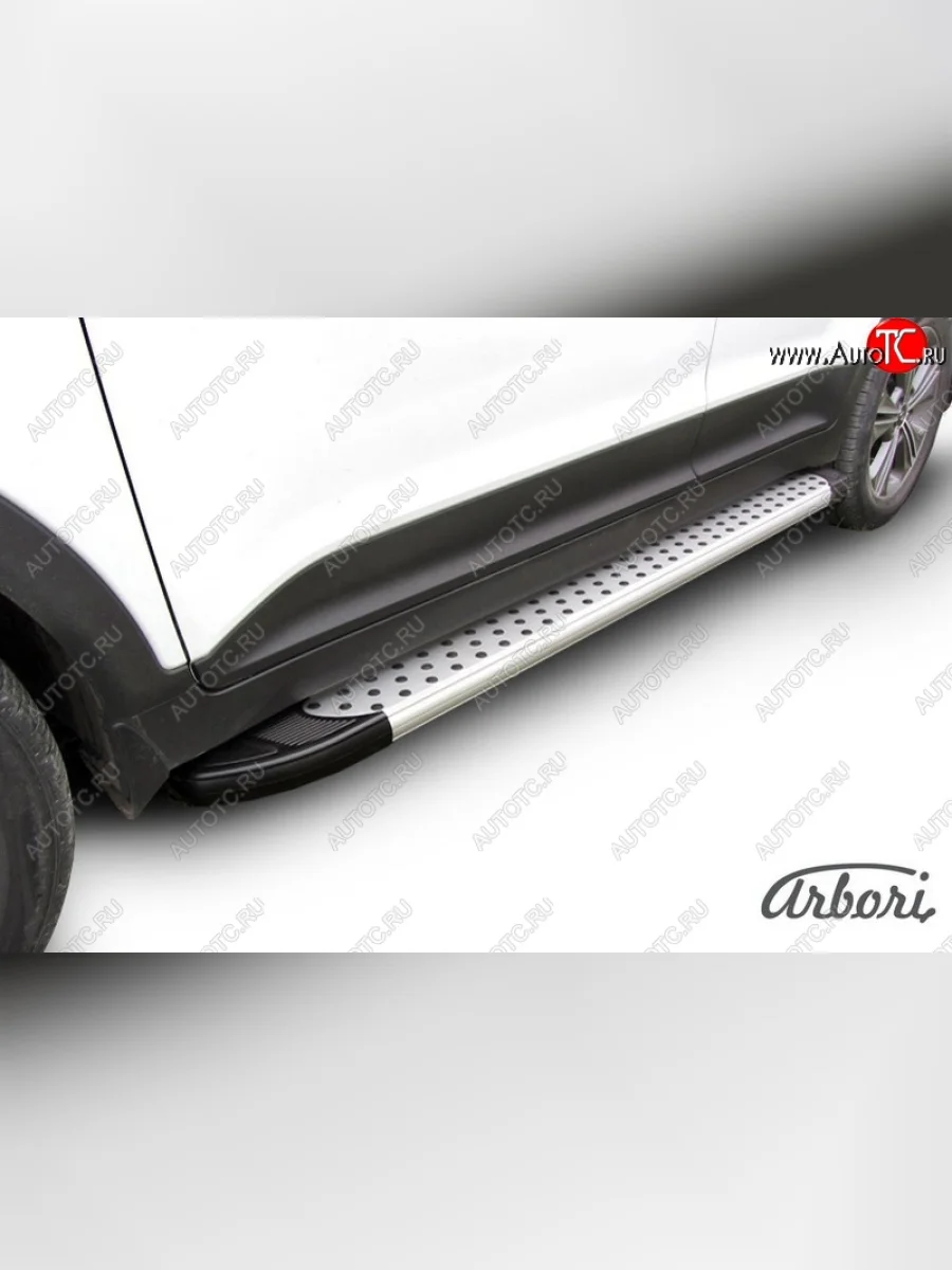 Порожки для ног Arbori Standart Silver Hyundai Creta GS рестайлинг (2019-2021)  в Самаре Самарской области