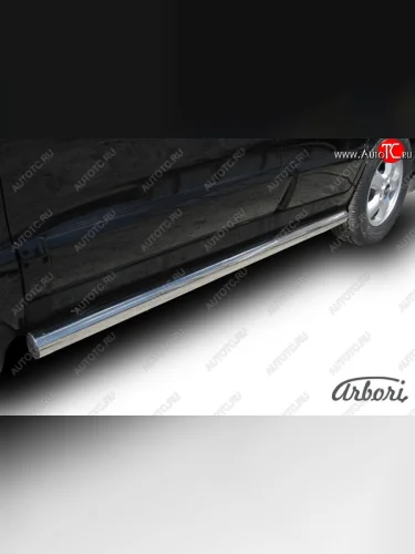 Защита штатных порогов Arbori (нержавейка, d76 mm). Hyundai Santa Fe CM рестайлинг (2009-2012)