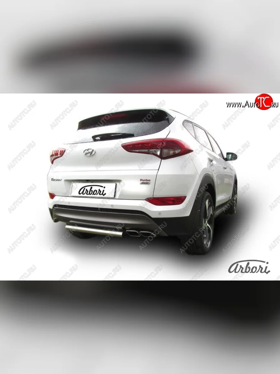 Защита штатных порогов Arbori (нержавейка, d57 mm). Hyundai Tucson TL дорестайлинг (2015-2018)  в Керчи Республика Крым