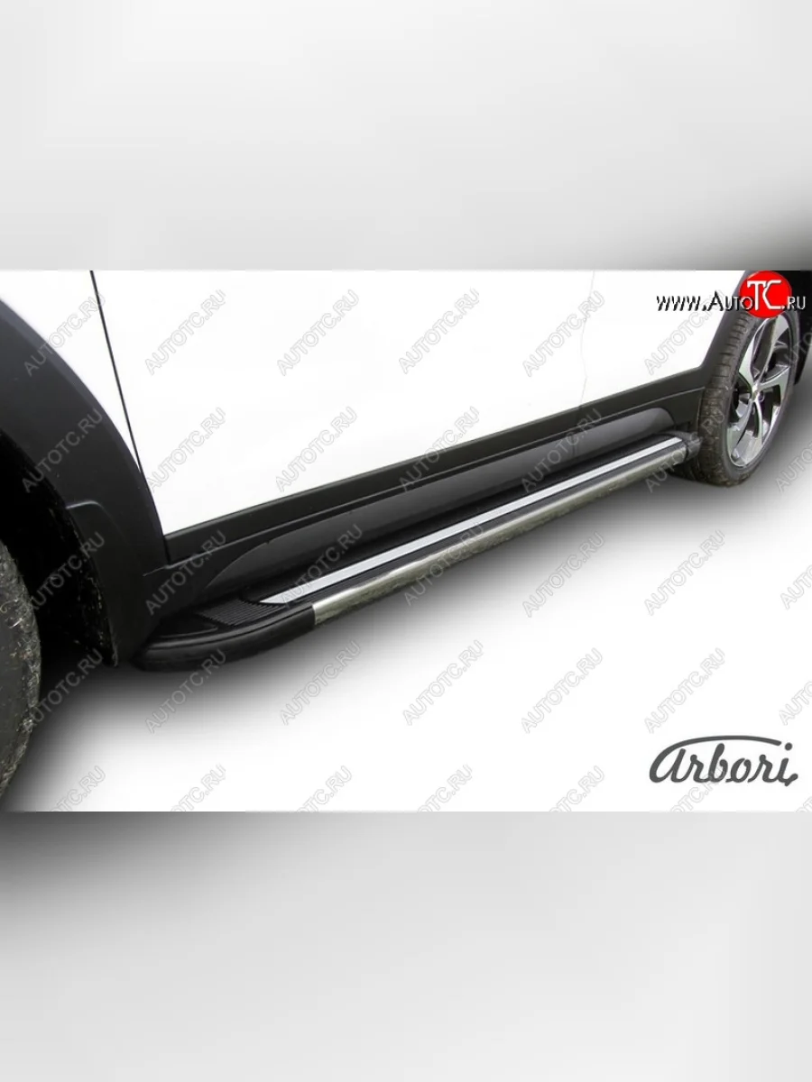 Порожки для ног Arbori Luxe Black Hyundai Tucson TL дорестайлинг (2015-2018)  в Самаре Самарской области
