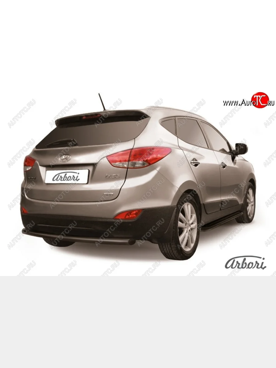 Защита заднего бампера Arbori (черная, 1 труба d57 mm). Hyundai IX35 LM дорестайлинг (2009-2013)  с доставкой в г. Керчь