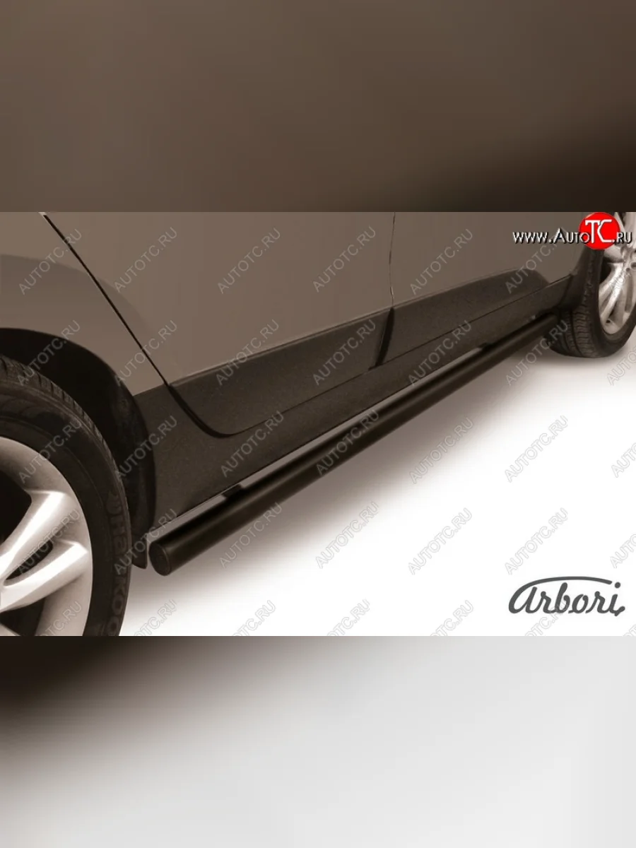 Защита заднего бампера Arbori (черная, 1 труба d57 mm). Hyundai IX35 LM дорестайлинг (2009-2013)  в Перми Пермском крае