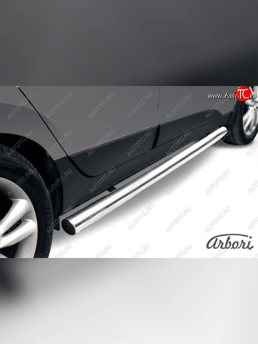 Защита штатных порогов Arbori (нержавейка, d76 mm). Hyundai IX35 LM дорестайлинг (2009-2013)  в Керчи Республика Крым