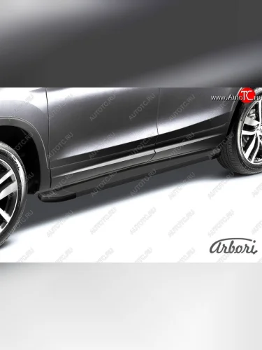 Порожки для ног Arbori Optima Black Hyundai IX35  LM (2009-2018) дорестайлинг, рестайлинг