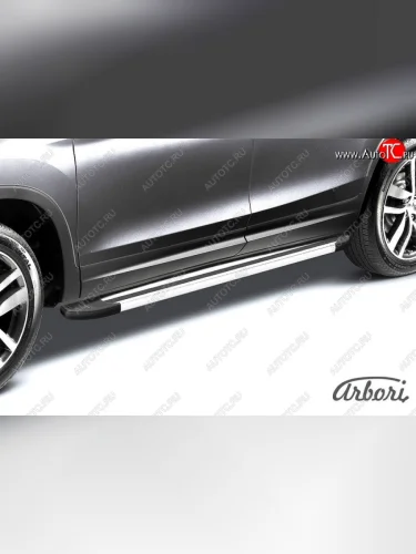 Порожки для ног Arbori Luxe Silver Hyundai IX35  LM (2009-2018) дорестайлинг, рестайлинг