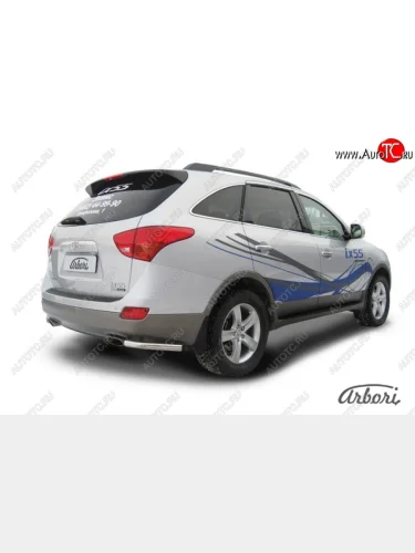 Защита заднего бампера Arbori (уголки, нержавейка, 1 труба d57 mm). Hyundai IX55  EN (2006-2013)