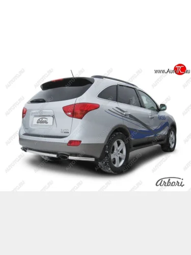 Защита заднего бампера Arbori (короткая, нержавейка, 1 труба d57 mm). Hyundai IX55  EN (2006-2013)