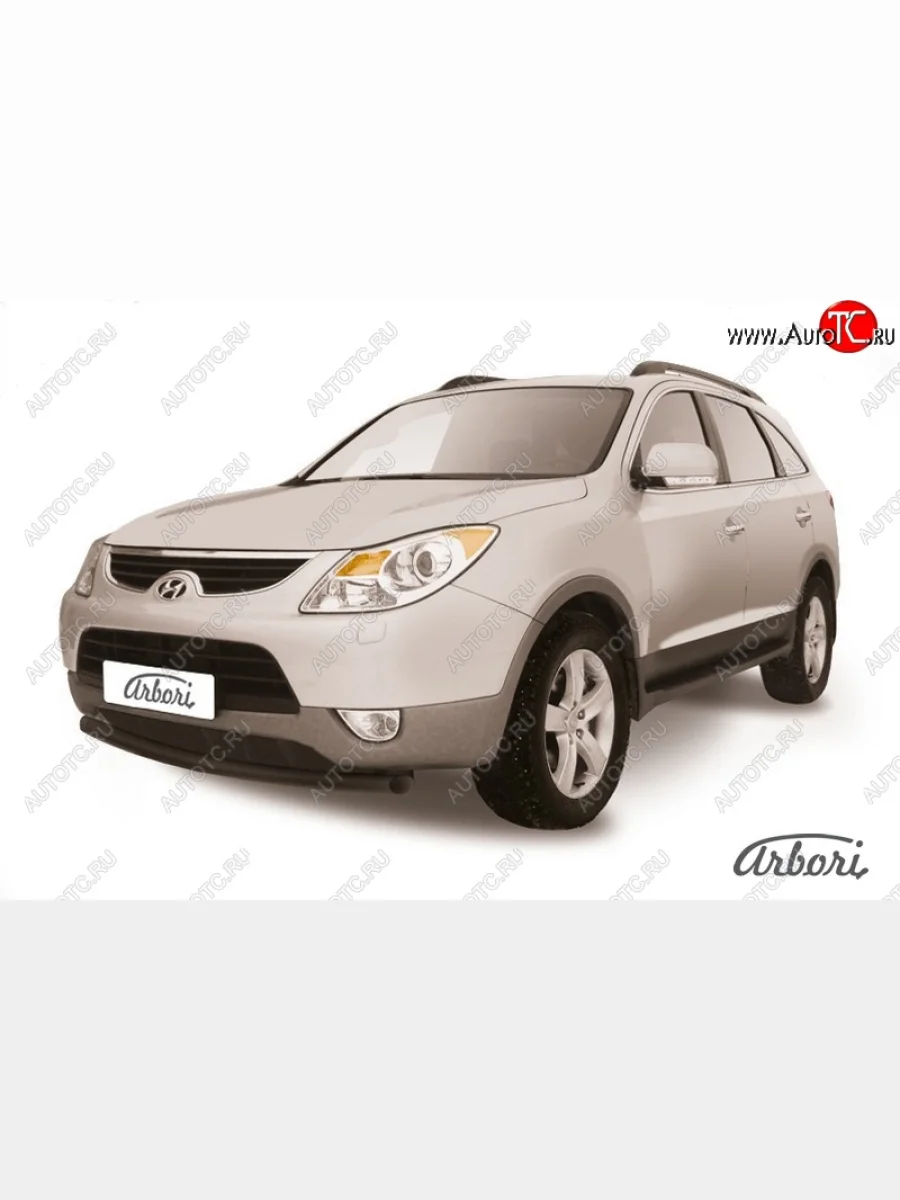 Защита переднего бампера Arbori (черная, 1 труба d57 mm).  Hyundai IX55 (2006-2013) EN  в Самаре Самарской области