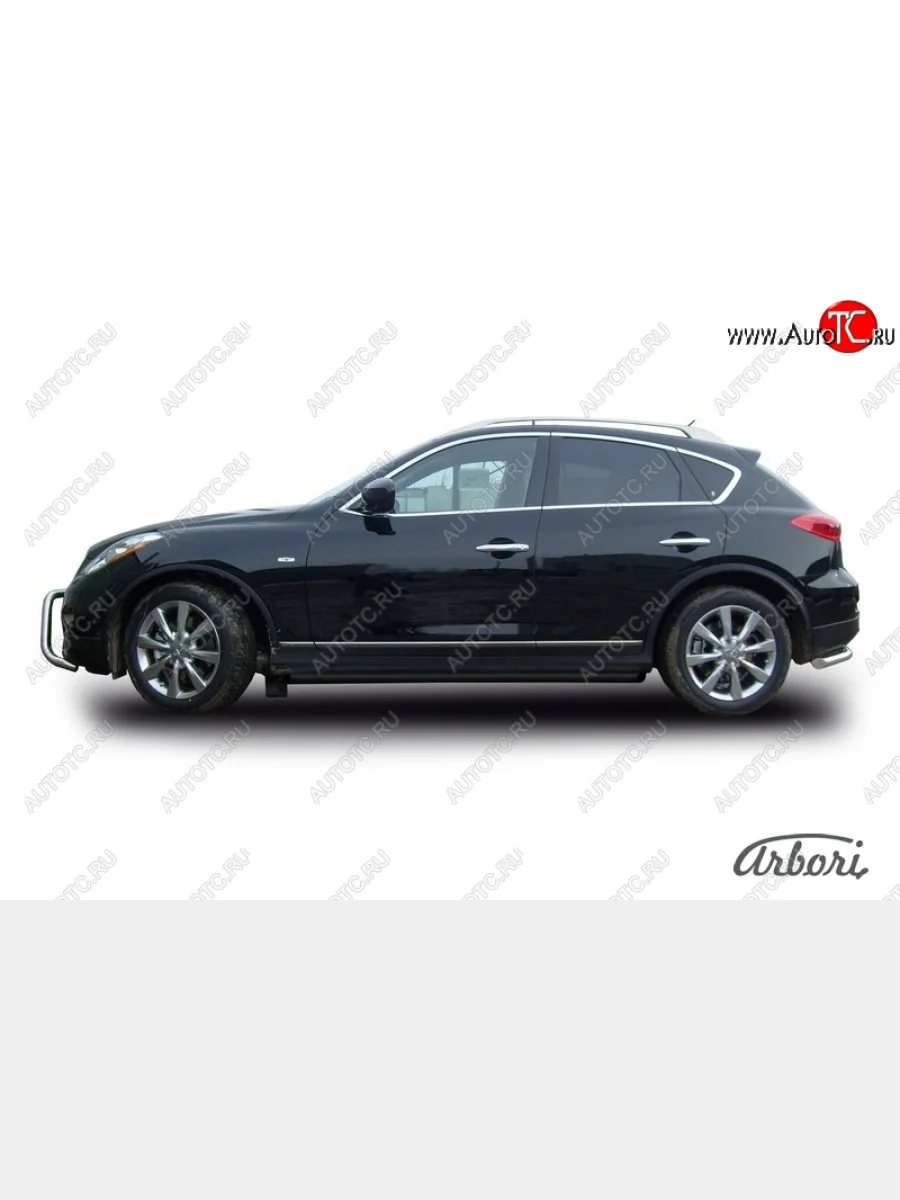 Защита заднего бампера Arbori (черная, 1 труба d57 mm).  INFINITI EX35 (2007-2013) J50  в Самаре Самарской области