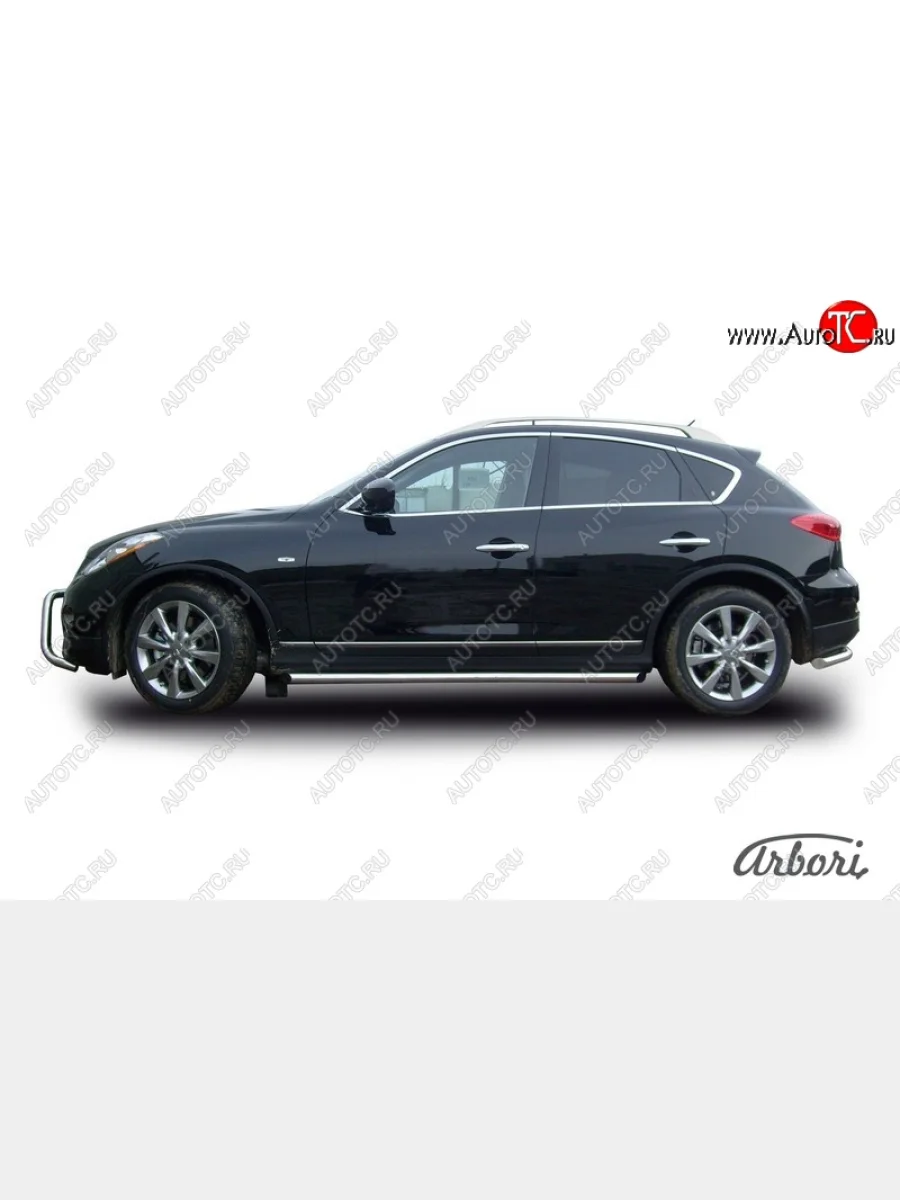 Защита штатных порогов Arbori (нержавейка, d57 mm). INFINITI EX35 J50 (2007-2013)  в Самаре Самарской области