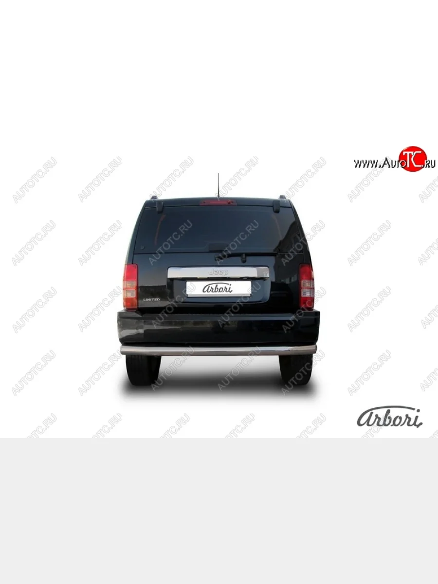 Защита заднего бампера Arbori (нержавейка, 1 труба d76 mm). Jeep Cherokee KJ дорестайлинг (2001-2005)  в Керчи Республика Крым