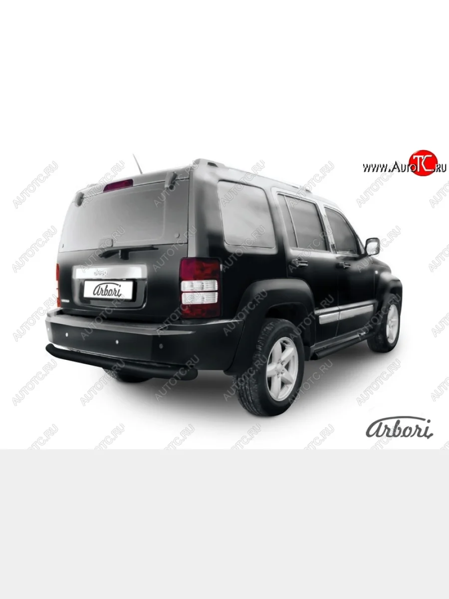 Защита заднего бампера Arbori (черная, 1 труба d76 mm). Jeep Cherokee KJ дорестайлинг (2001-2005)  в Керчи Республика Крым