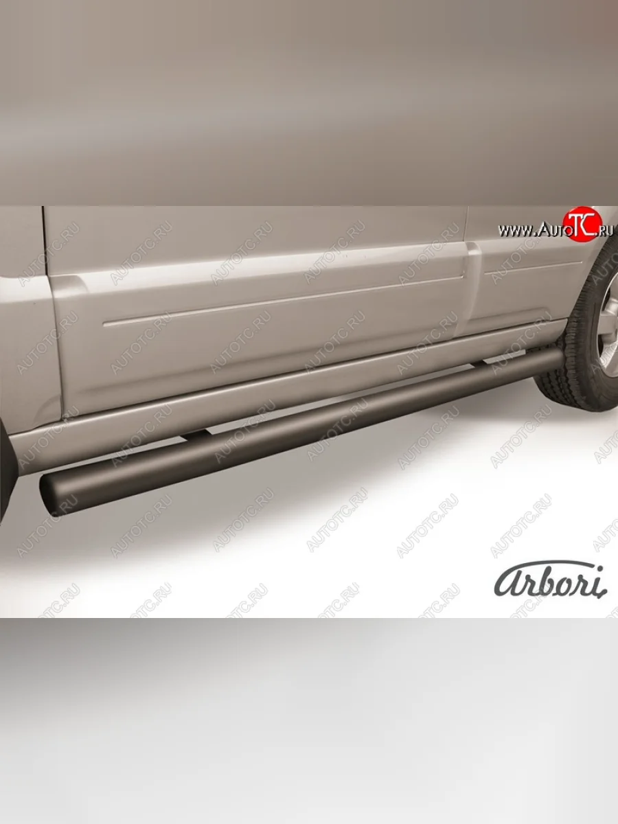 Защита штатных порогов Arbori (черная, d76 mm).  KIA Sorento (2012-2015) XM  в Самаре Самарской области