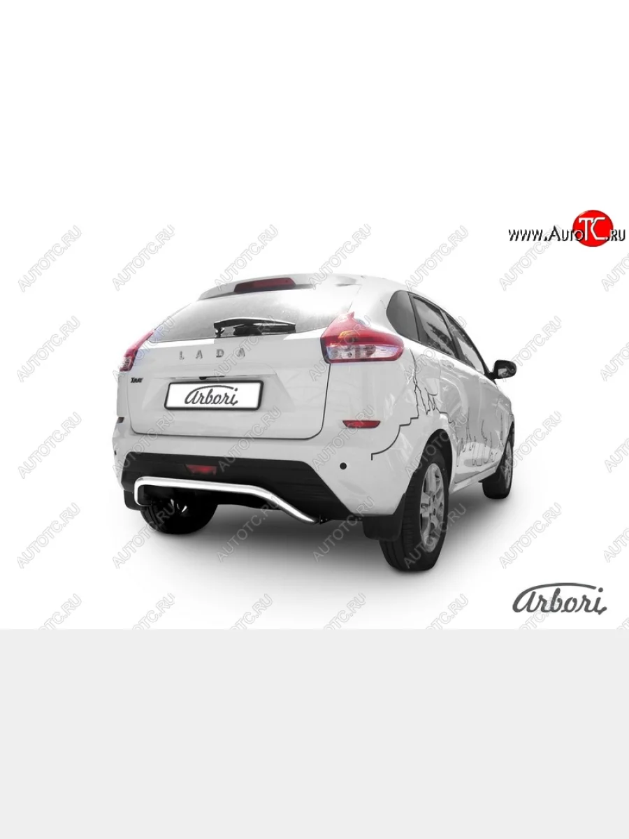 Защита заднего бампера Arbori (скоба, нержавейка, 1 труба d42 mm). Лада ВАЗ XRAY (2016-2022)  с доставкой в г. Пермь