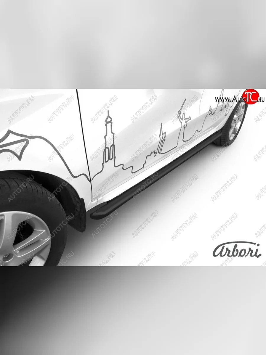 Защита заднего бампера Arbori (черная, 1 труба d57 mm). Лада ВАЗ XRAY (2016-2022)  с доставкой в г. Керчь