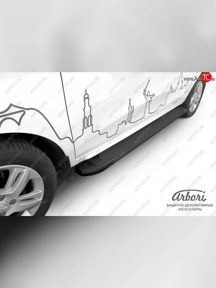 Порожки для ног Arbori Optima Black Лада ВАЗ XRAY (2016-2022)  в Керчи Республика Крым