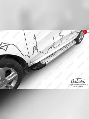 Порожки для ног Arbori Standart Silver Лада ВАЗ XRAY (2016-2022)