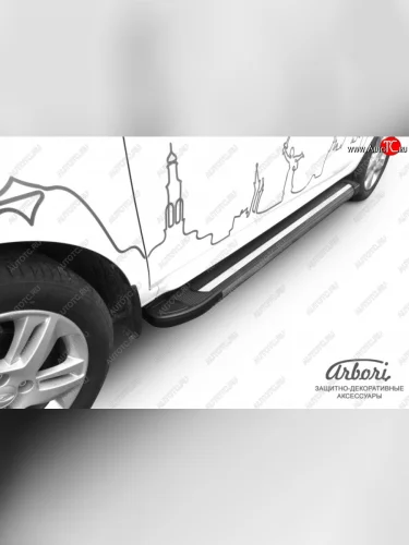 Порожки для ног Arbori Luxe Black Лада ВАЗ XRAY (2016-2022)