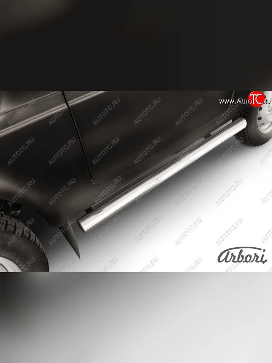 Защита штатных порогов Arbori (нержавейка, d76 mm). Лада ВАЗ Нива 4х4 2121 3 дв. дорестайлинг (1977-2019)  в Перми Пермском крае