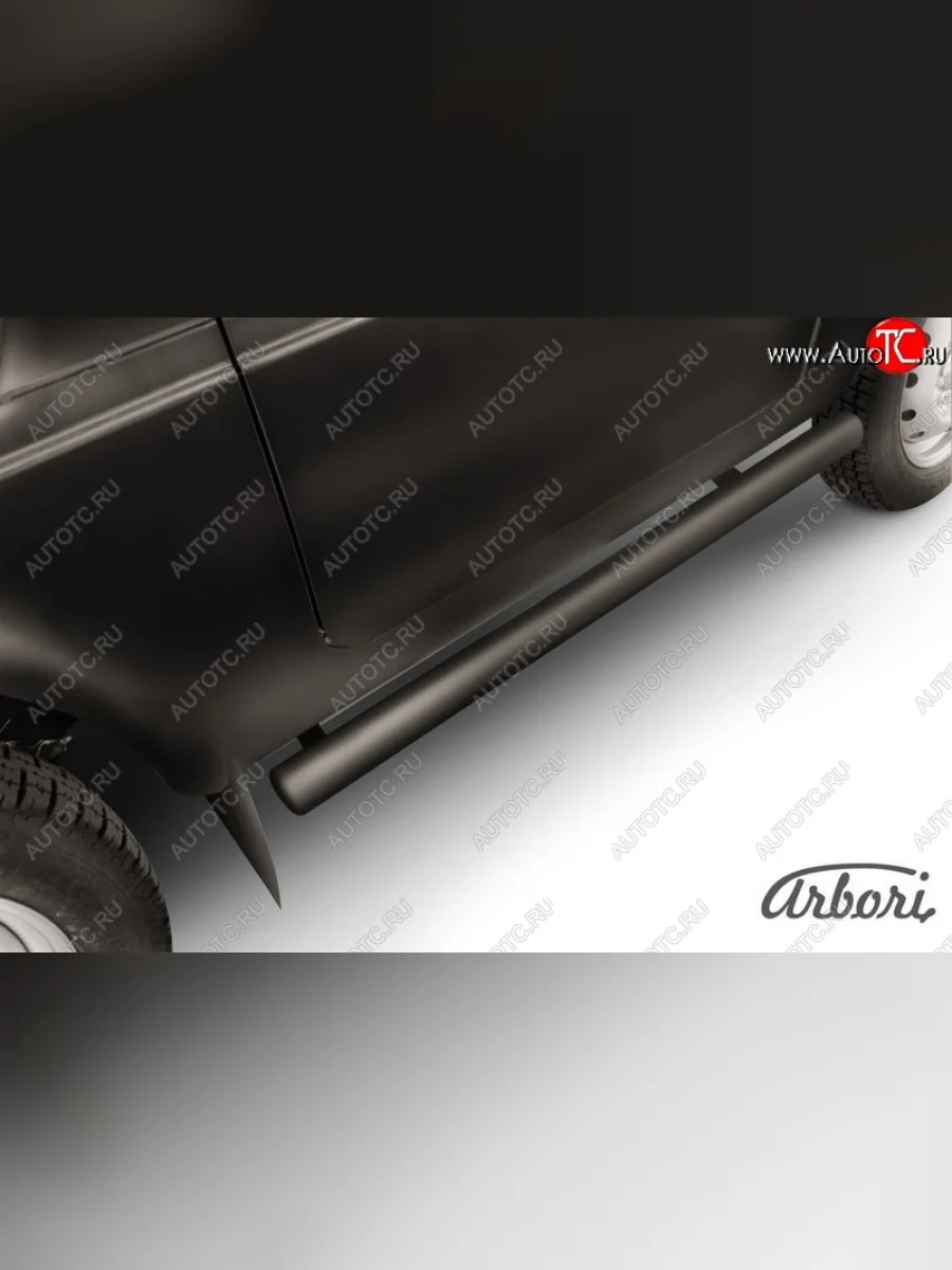 Защита штатных порогов Arbori (черная, d76 mm). Лада ВАЗ Нива 4х4 2121 3 дв. дорестайлинг (1977-2019)  в Керчи Республика Крым