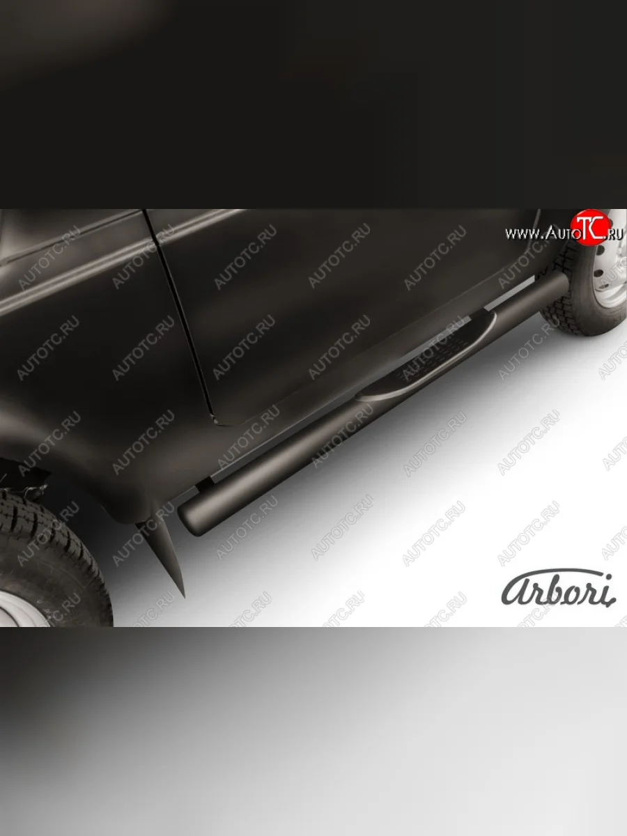 Защита штатных порогов Arbori (с проступью, черная, d76 mm). Лада ВАЗ нива 4х4 2131 (Legend) 5 дв. 2-ой рестайлинг (2021-2025)  в Керчи Республика Крым