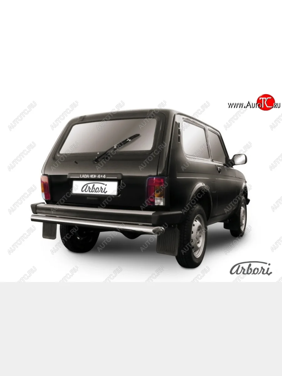 Защита заднего бампера Arbori (нержавейка, 1 труба d57 mm). Лада ВАЗ Нива 4х4 2121 3 дв. дорестайлинг (1977-2019)  в Перми Пермском крае