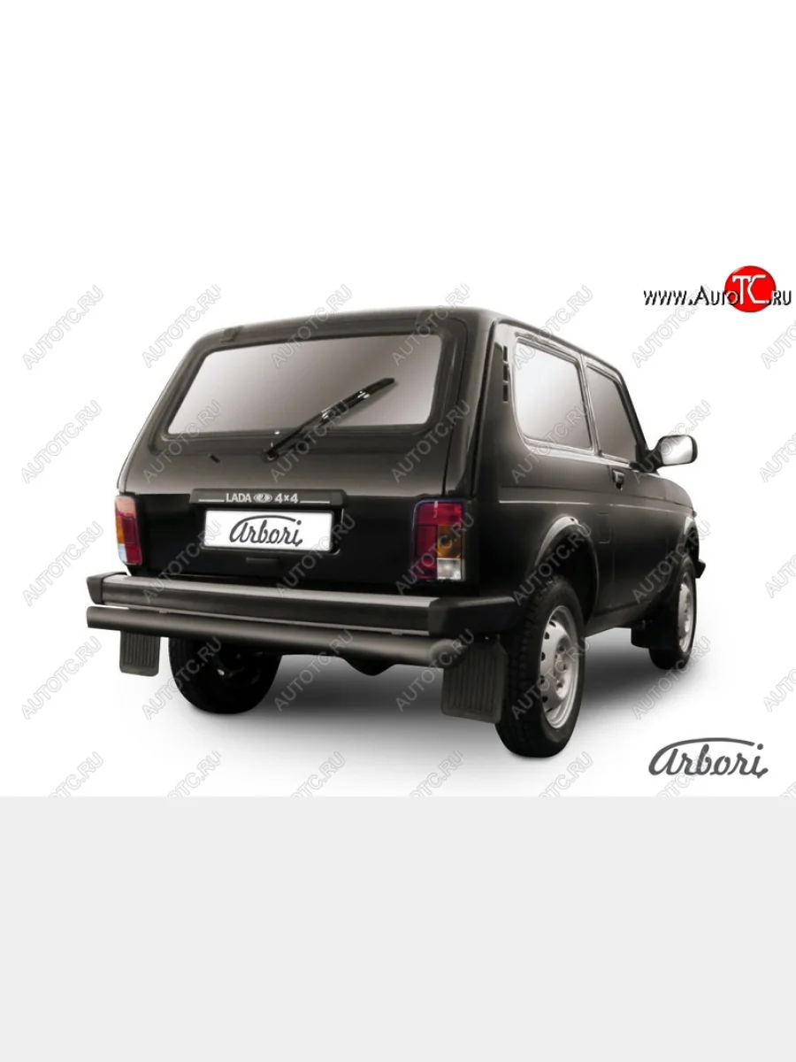 Защита заднего бампера (черная, 1 труба d76 mm) Arbori  Лада ВАЗ  Нива 4х4  2121, нива 4х4 ( 2121,  2131)  в Керчи Республика Крым