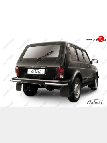 Защита заднего бампера Arbori (нержавейка, 1 труба d57 mm). Лада ВАЗ нива 4х4 2131 5 дв. дорестайлинг (1993-2019)