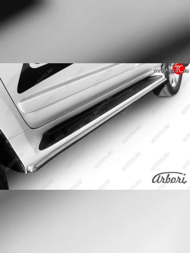 Защита штатных порогов Arbori (нержавейка, d57 mm). Lexus GX460 J150 1-ый рестайлинг (2013-2019)