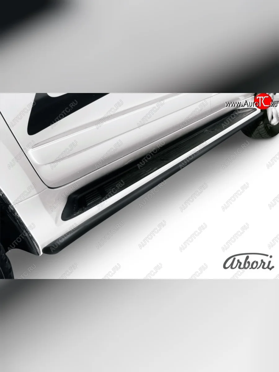 Защита штатных порогов Arbori (черная, d42 mm). Lexus GX460 J150 1-ый рестайлинг (2013-2019)  в Перми Пермском крае