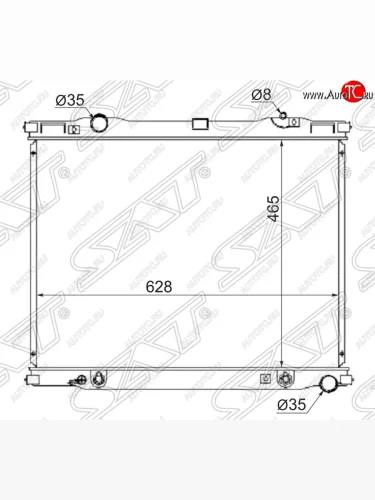 Радиатор двигателя SAT (трубчатый, 2.5D/2.4G, АКПП) KIA Sorento BL дорестайлинг (2002-2006)
