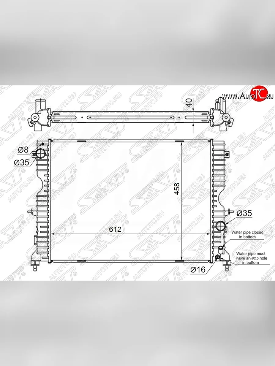 Радиатор двигателя SAT (пластинчатый, 2.0 TD, МКПП/АКПП) Land Rover Discovery 2 L318 (1998-2004)  с доставкой в г. Керчь