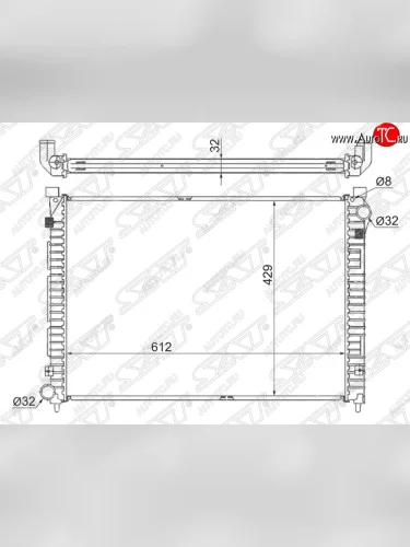 Радиатор двигателя SAT (пластинчатый, 1.8, МКПП/АКПП) Land Rover Freelander 1 (1997-2006)