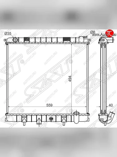 Радиатор двигателя SAT (пластинчатый, 4.0/4.6, МКПП/АКПП) Land Rover Range Rover 2 P38A (1994-2002)