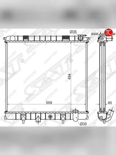Радиатор двигателя SAT (пластинчатый, 4.0/4.6, МКПП/АКПП) Land Rover Range Rover 2 P38A (1994-2002)