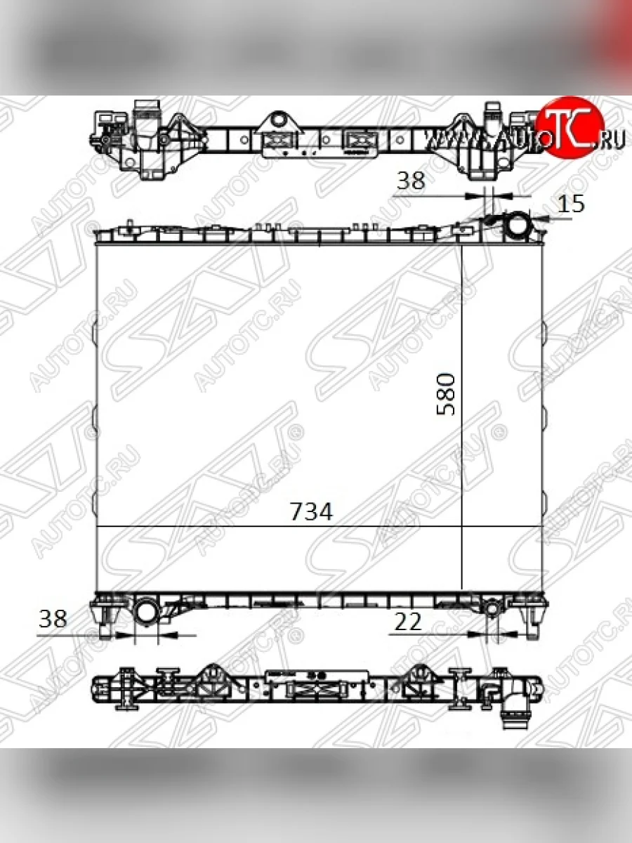Радиатор двигателя SAT (пластинчатый, 3.0G/5.0G/3.0D/4.4D, МКПП/АКПП) Land Rover Discovery 5 L462 дорестайлинг (2016-2020)  с доставкой в г. Керчь