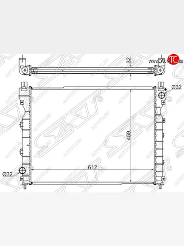 Радиатор двигателя SAT (пластинчатый, 1.8/2.0D/2.5, МКПП/АКПП) Land Rover Freelander 1 (1997-2006)