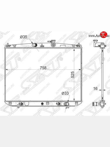 Радиатор двигателя (пластинчатый, МКПП/АКПП) SAT Lexus RX350 AL20 дорестайлинг (2015-2019)