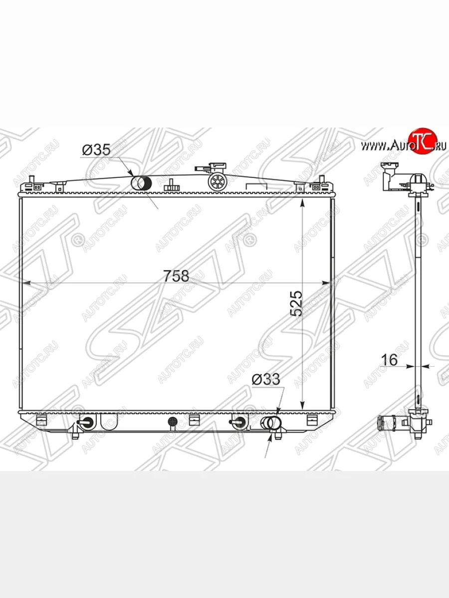 Радиатор двигателя (пластинчатый, МКПП/АКПП) SAT Lexus RX350 AL20 дорестайлинг (2015-2019)  в Перми Пермском крае