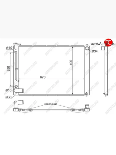Радиатор двигателя SAT (пластинчатый, АКПП) Lexus RX300 XU30 дорестайлинг (2003-2006)