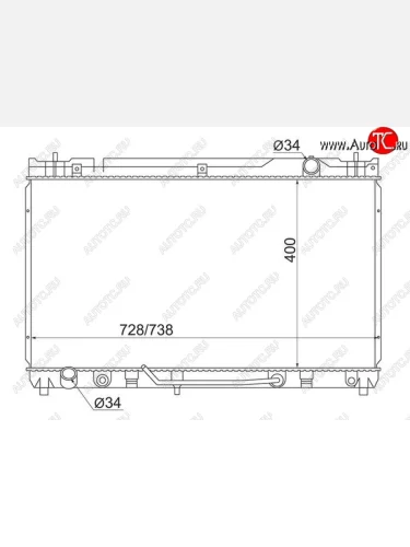 Радиатор двигателя SAT (пластинчатый, 3.0, МКПП/АКПП) Lexus ES300 XV30 дорестайлинг (2001-2003)