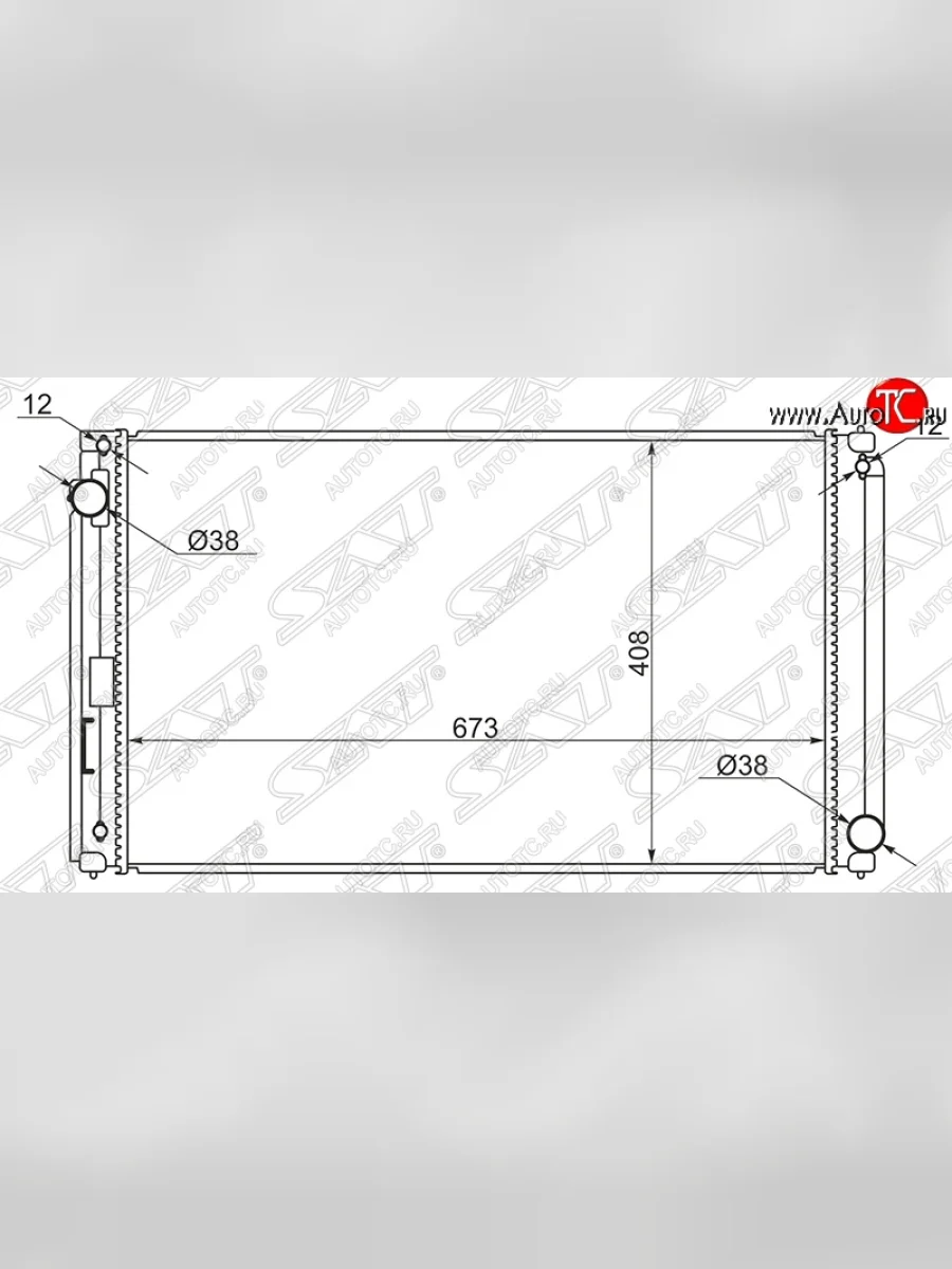 Радиатор двигателя SAT (пластинчатый, МКПП/АКПП) Lexus NX200 Z10 дорестайлинг (2014-2017)  с доставкой в г. Керчь