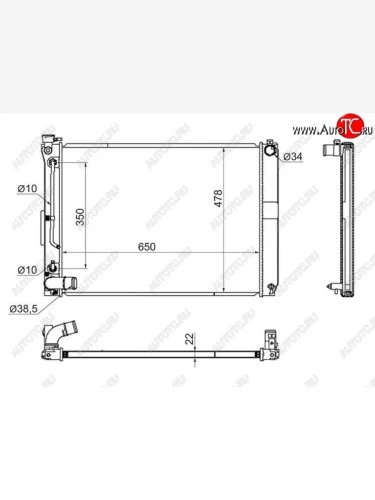 Радиатор двигателя (пластинчатый, АКПП) SAT Lexus RX330 XU30 (2003-2006)