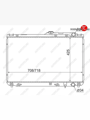 Радиатор двигателя (пластинчатый, 2.5/3.0, АКПП) SAT Toyota Scepter (1992-1996)