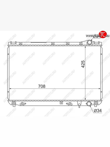 Радиатор двигателя (без пробки) (пластинчатый, 2.5/3.0, АКПП) SAT Toyota Scepter (1992-1996)