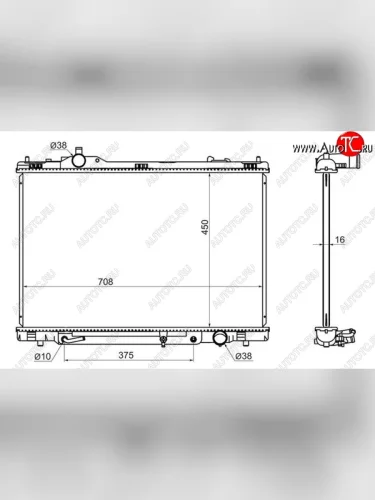 Радиатор двигателя SAT (пластинчатый, АКПП) Lexus LS460 XF40 дорестайлинг (2006-2009)