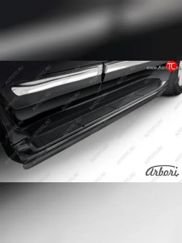 Защита заднего бампера Arbori (черная, 1 труба d42 mm). Lexus LX570 J200 1-ый рестайлинг (2012-2015)